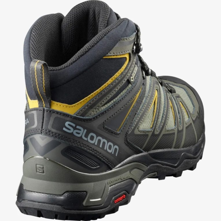 Salomon X Ultra 3 Wide Mid GTX Men's Hiking Boots Olive | CA 97S61